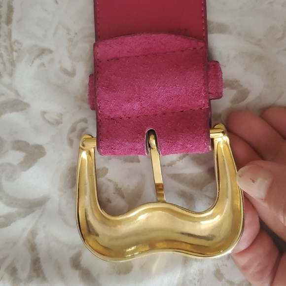 Genuine Leather Made In Taiwan Pink Belt Size M - Picture 5 of 14